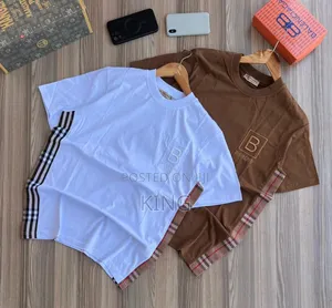 Burberry T-Shirt. White,Brown. 2pcs