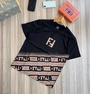 Fendi Black T-Shirt. Chain Saint