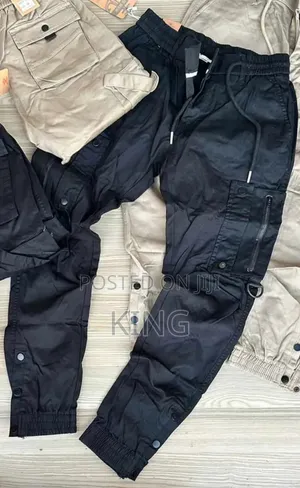 Black Casual Cargo Pants