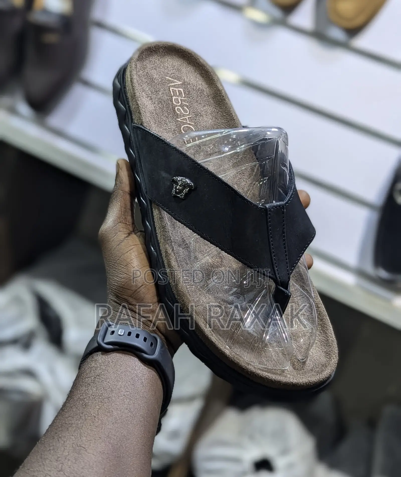 Original Comfortable Versace Luxurious Leather Sandals