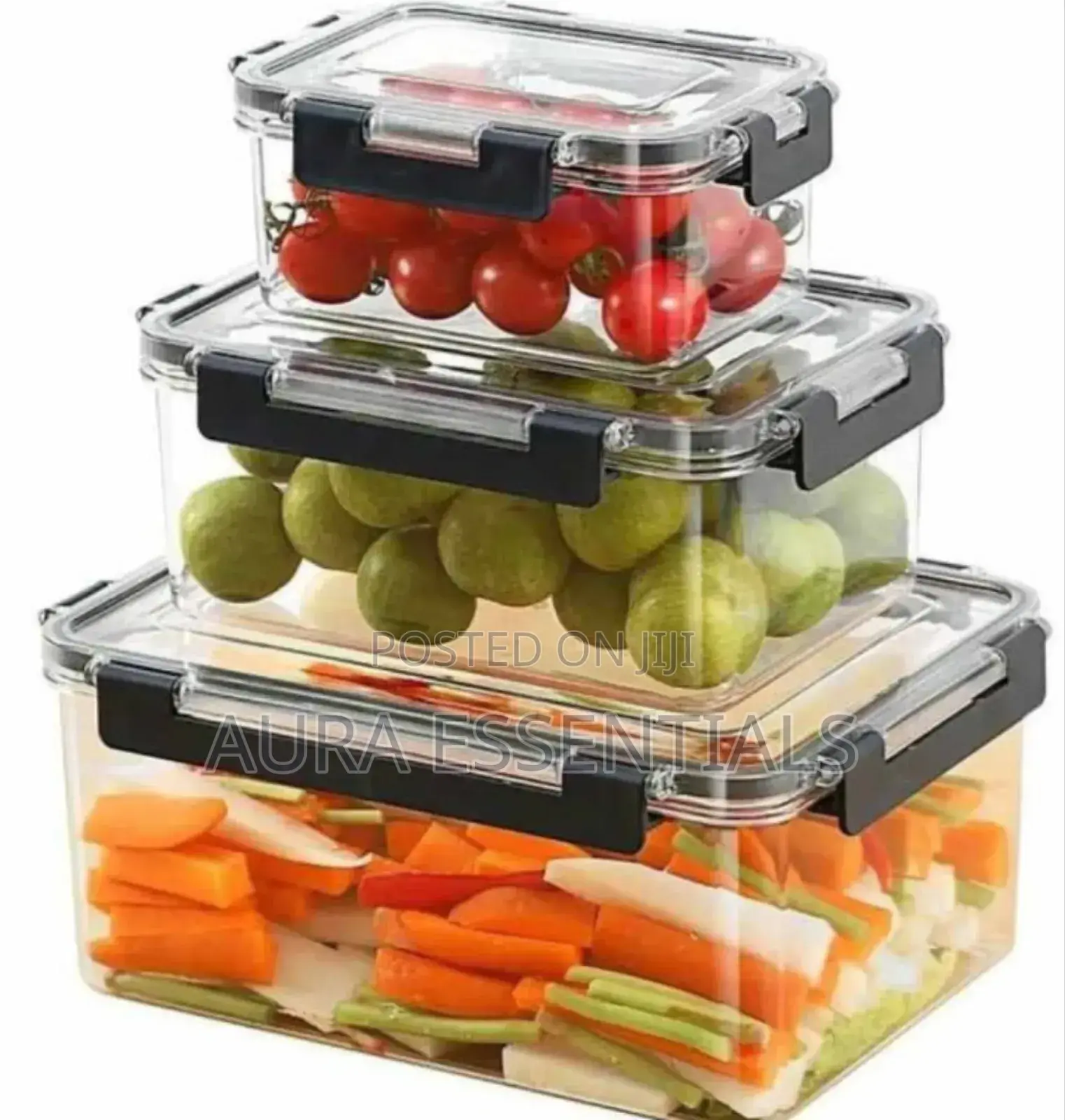 Fruit and Vegetable Plastic Food Containers (3pcs)