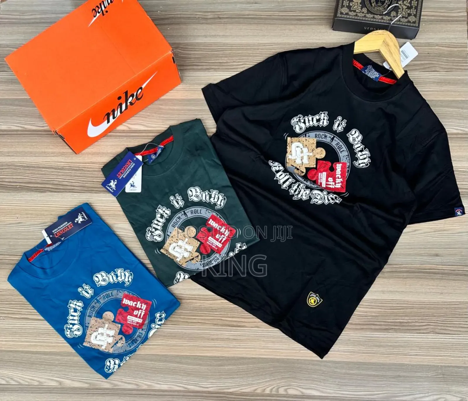Rock Roll Casual T-Shirts. 3pcs