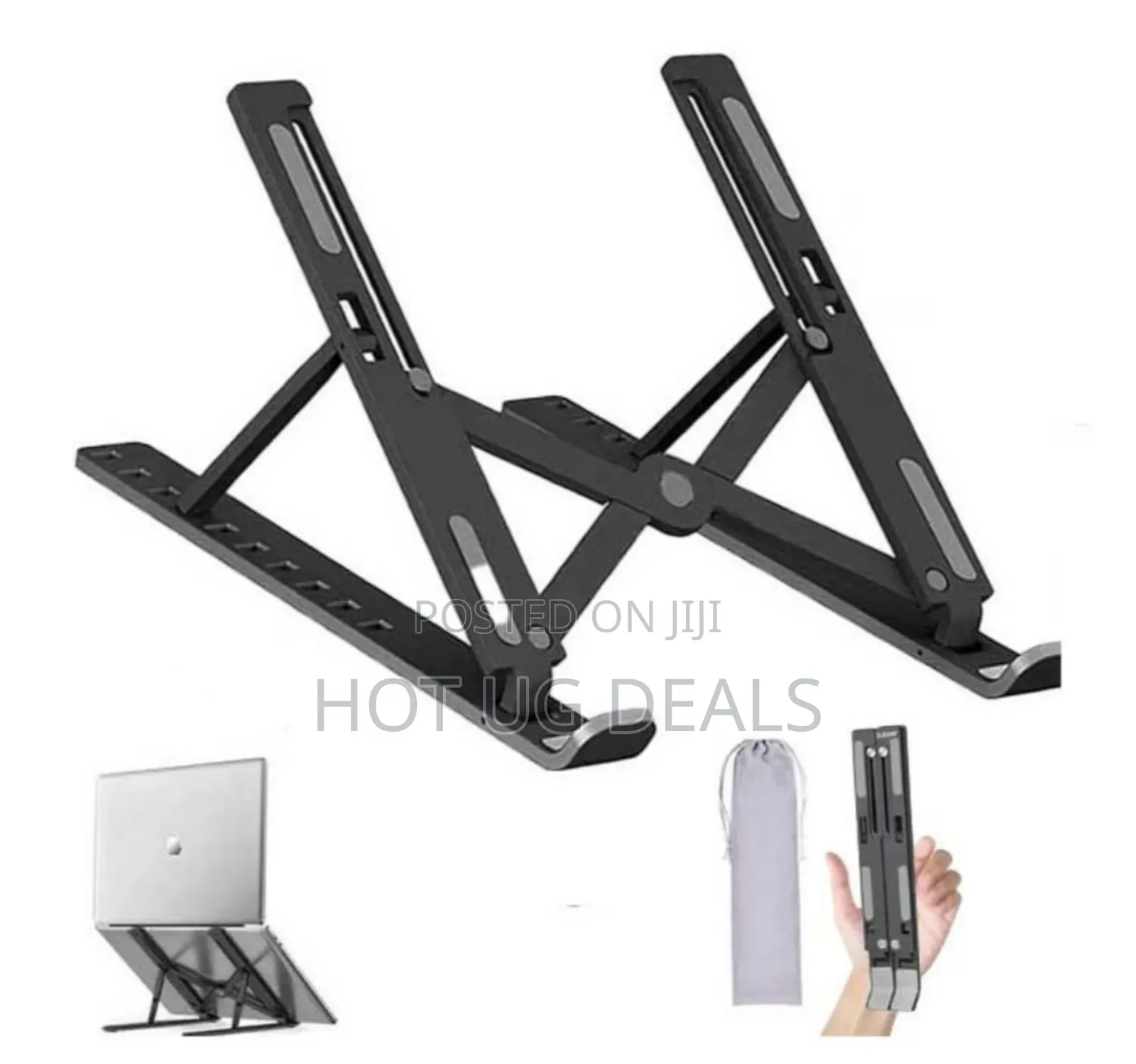 Foldable Adjustable Metal Laptop Stand For Laptop - Silver