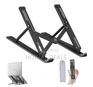 Foldable Adjustable Metal Laptop Stand For Laptop - Silver