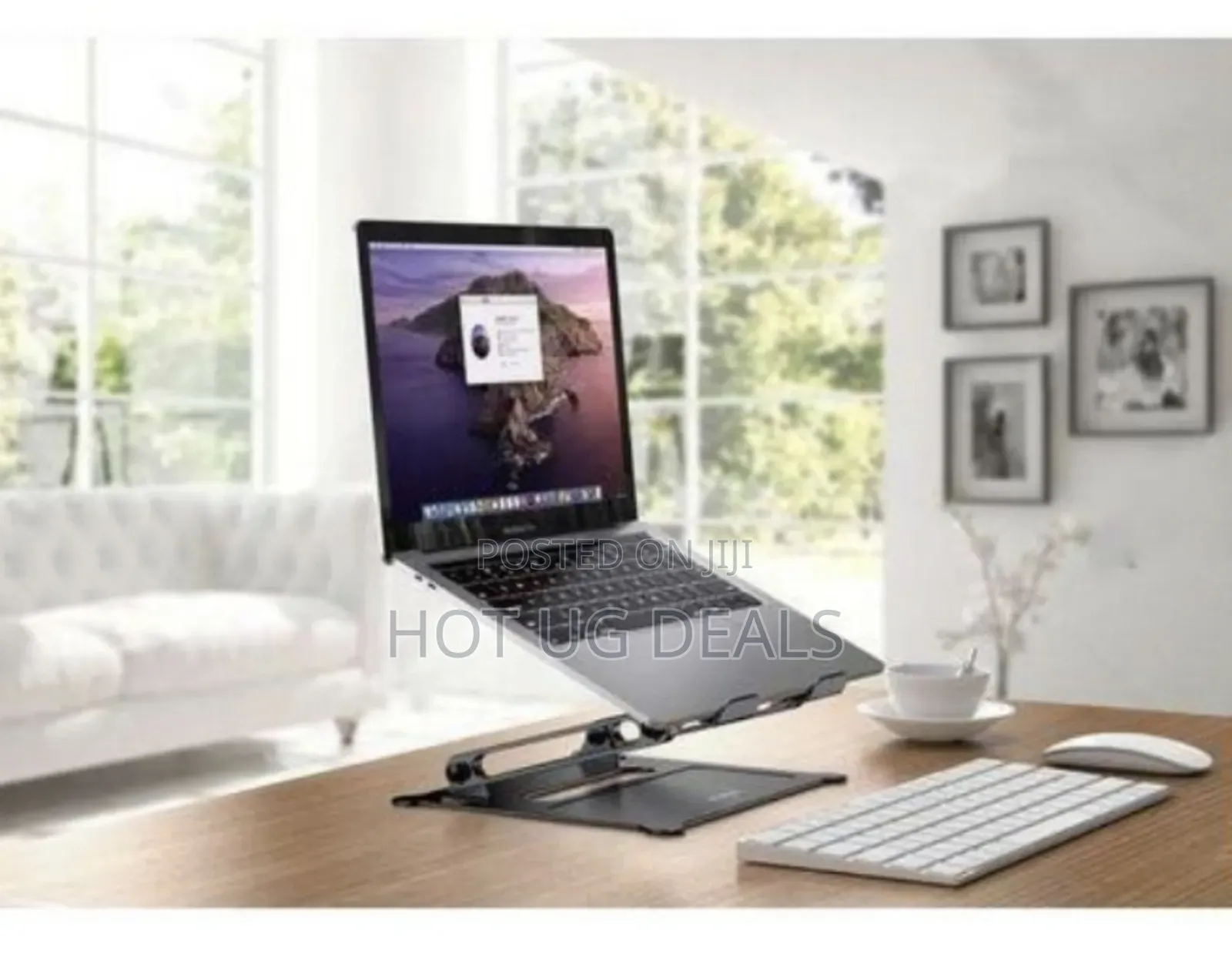 Aluminum Alloy Liftable Foldable Tablet Ooling Stand- Black
