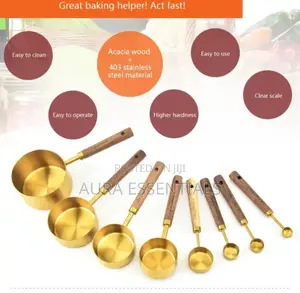 Teaspoon Measure Spoon Set With Wooden Handle