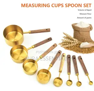 Teaspoon Measure Spoon Set With Wooden Handle