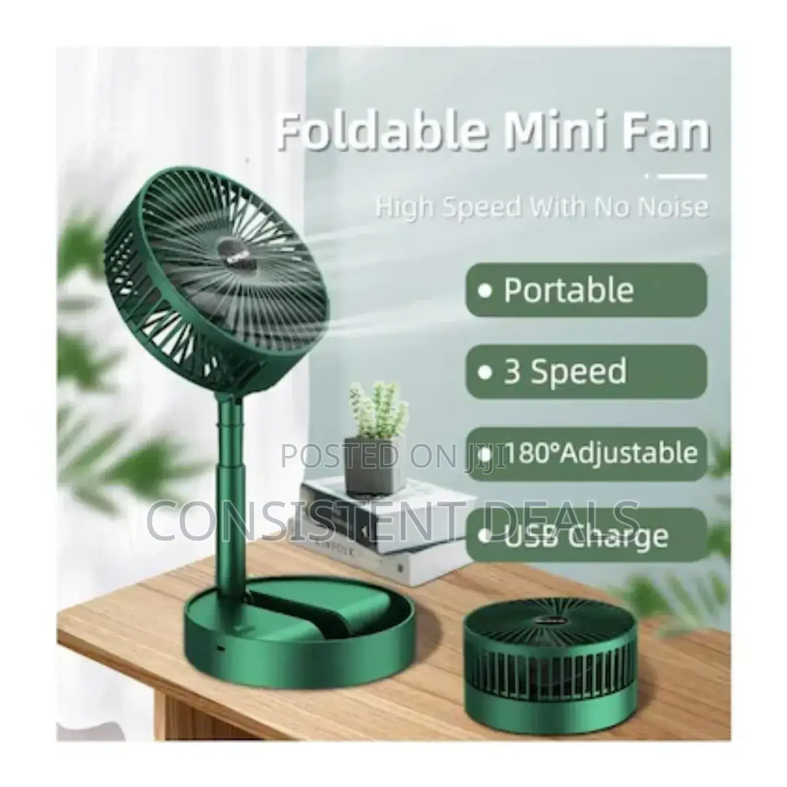 Foldable Desktop and Extendable Mini Air Fan
