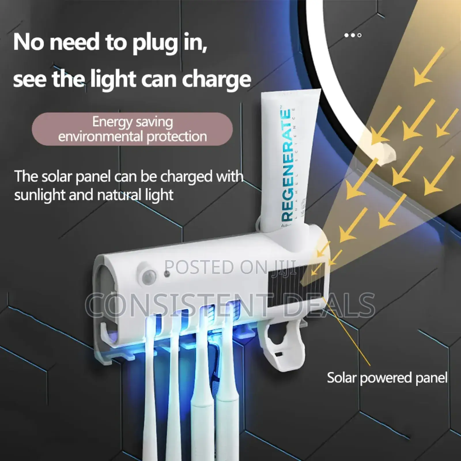 2in1 Toothbrush Sterilizer and Toothpaste Dispenser