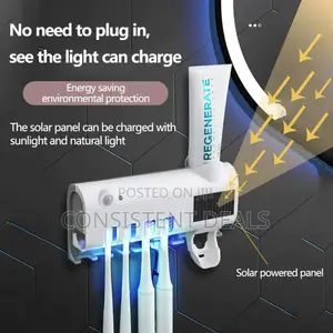 2in1 Toothbrush Sterilizer and Toothpaste Dispenser