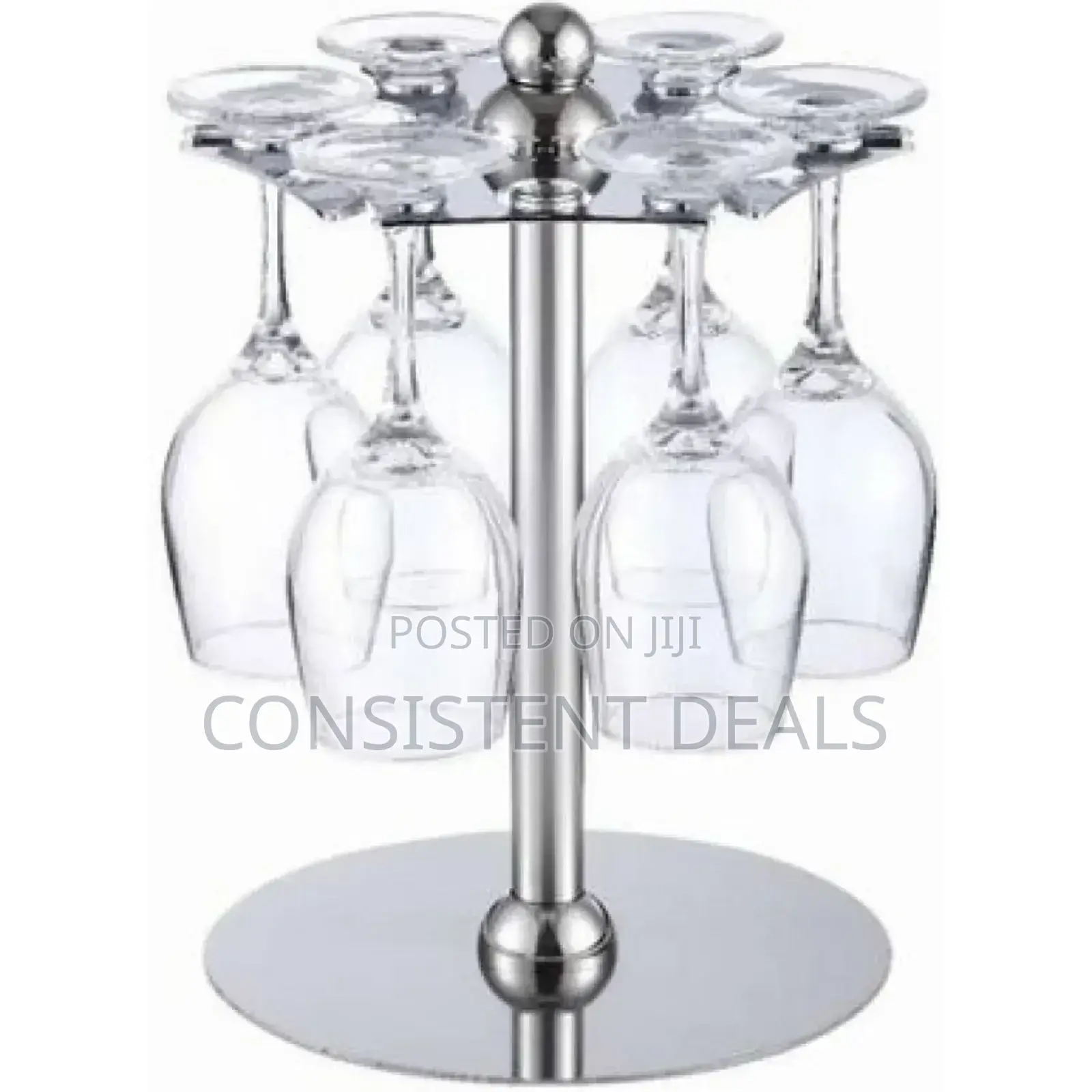 Countertop Rotating 6 Wine Glass Cup Holder Rack