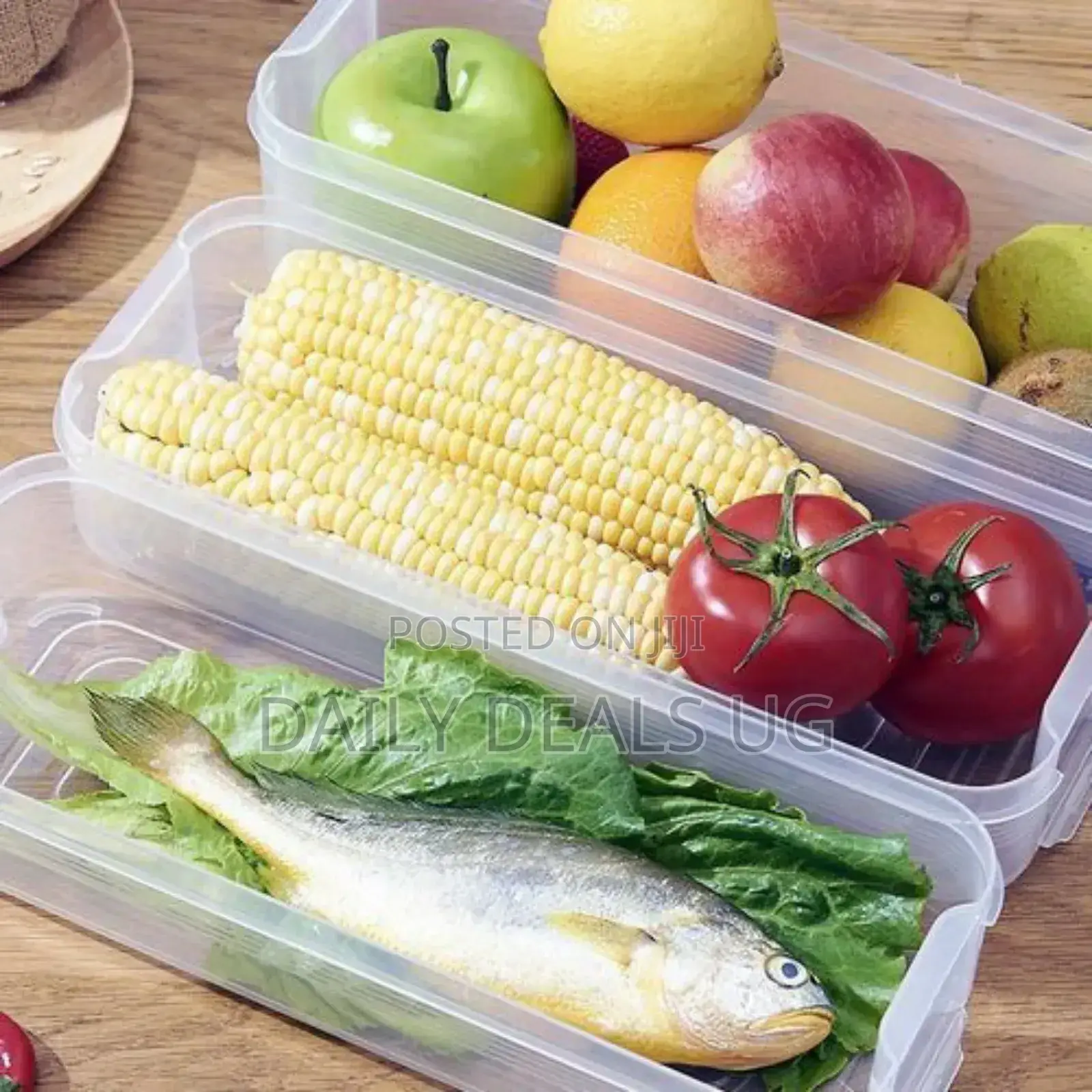 3 Layer Food Storage Fridge Container Boxes- Clear.