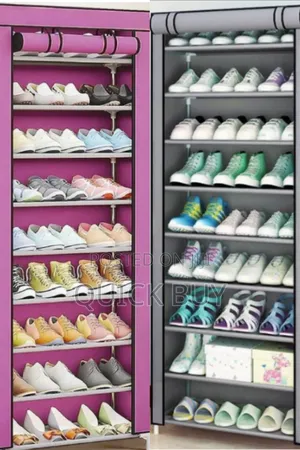 10 Tier 9 Grid Detachable Multilayer Non -Woven Shoe Rack