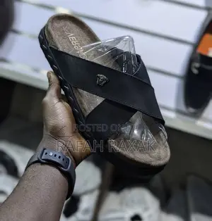 Original Men’S Luxurious Versace Cross Leather Sandals