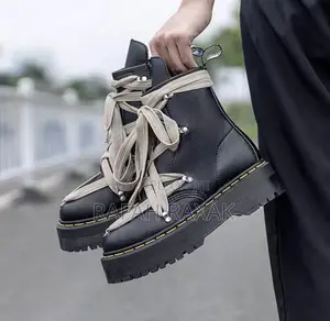 Dr.Martens X Rick Owens Cross Strap Pebbled Boots