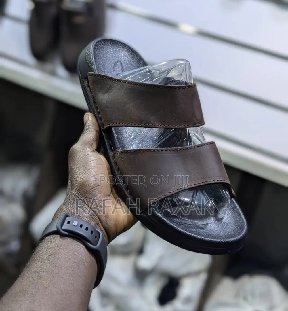 Original Brown Clarks Double Strap Leather Sandals