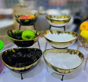 Trendy Elegant 3 Tier Rack With Ceramic Serving Bowls