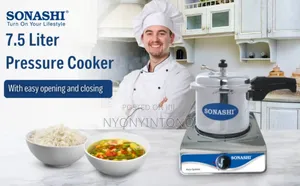 Sonashi 7.5litres Pressure Cooker With 5 Years Warranty.