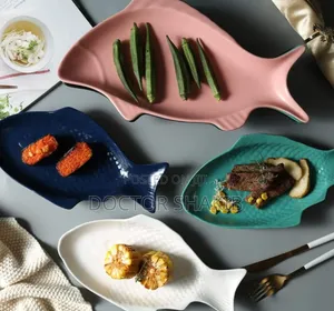 Fish Plate Tray Dinner, Platter, Bowl- White