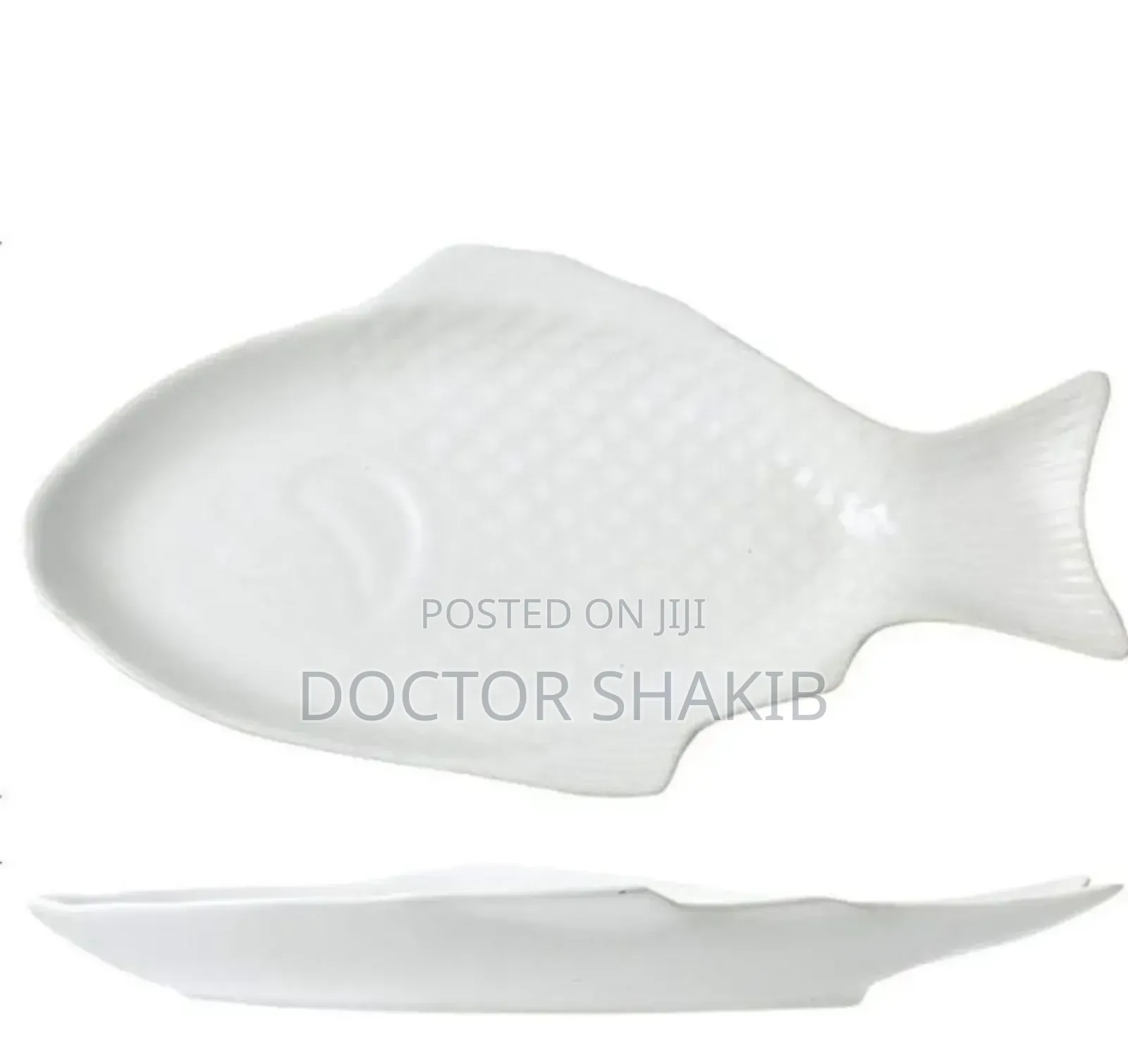 Fish Plate Tray Dinner, Platter, Bowl- White