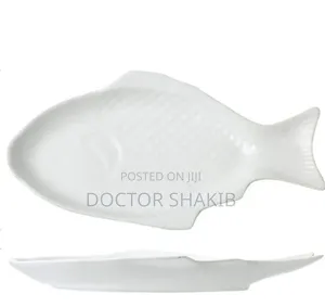 Fish Plate Tray Dinner, Platter, Bowl- White
