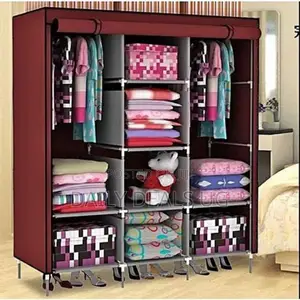 3 Column Cloth Frame Portable Wardrobe