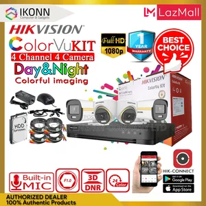 4 Channel Cameras Full Kit Colorvu