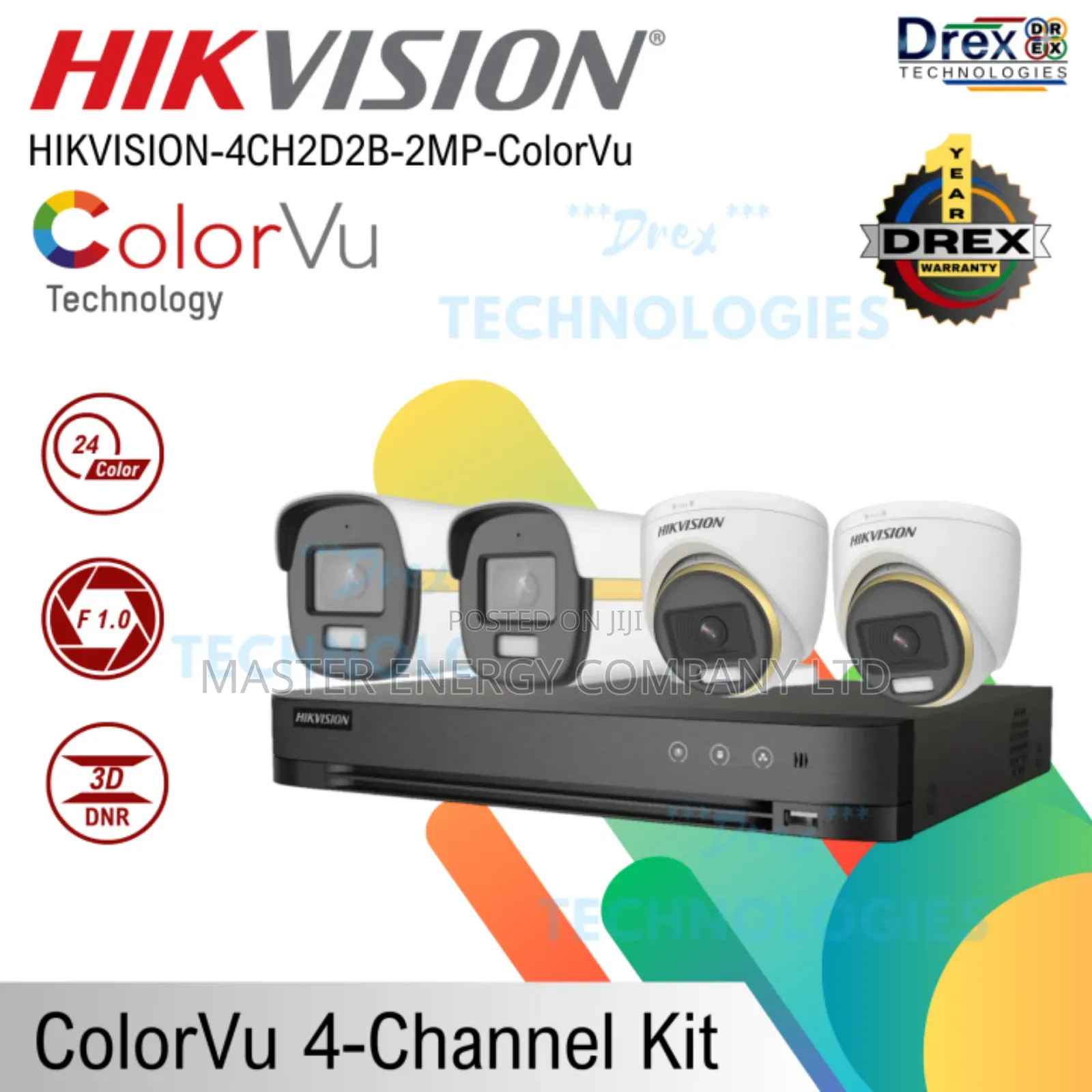 4 Channel Cameras System Full Kit Colorvu Koi
