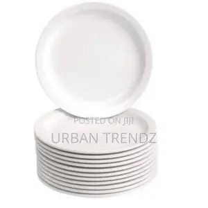 12 Pieces Melamine Dinner Plates With a Unique Design-White