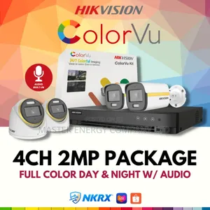 4 Cameras System Full Kit 2mp Colorvu 24/7 Color