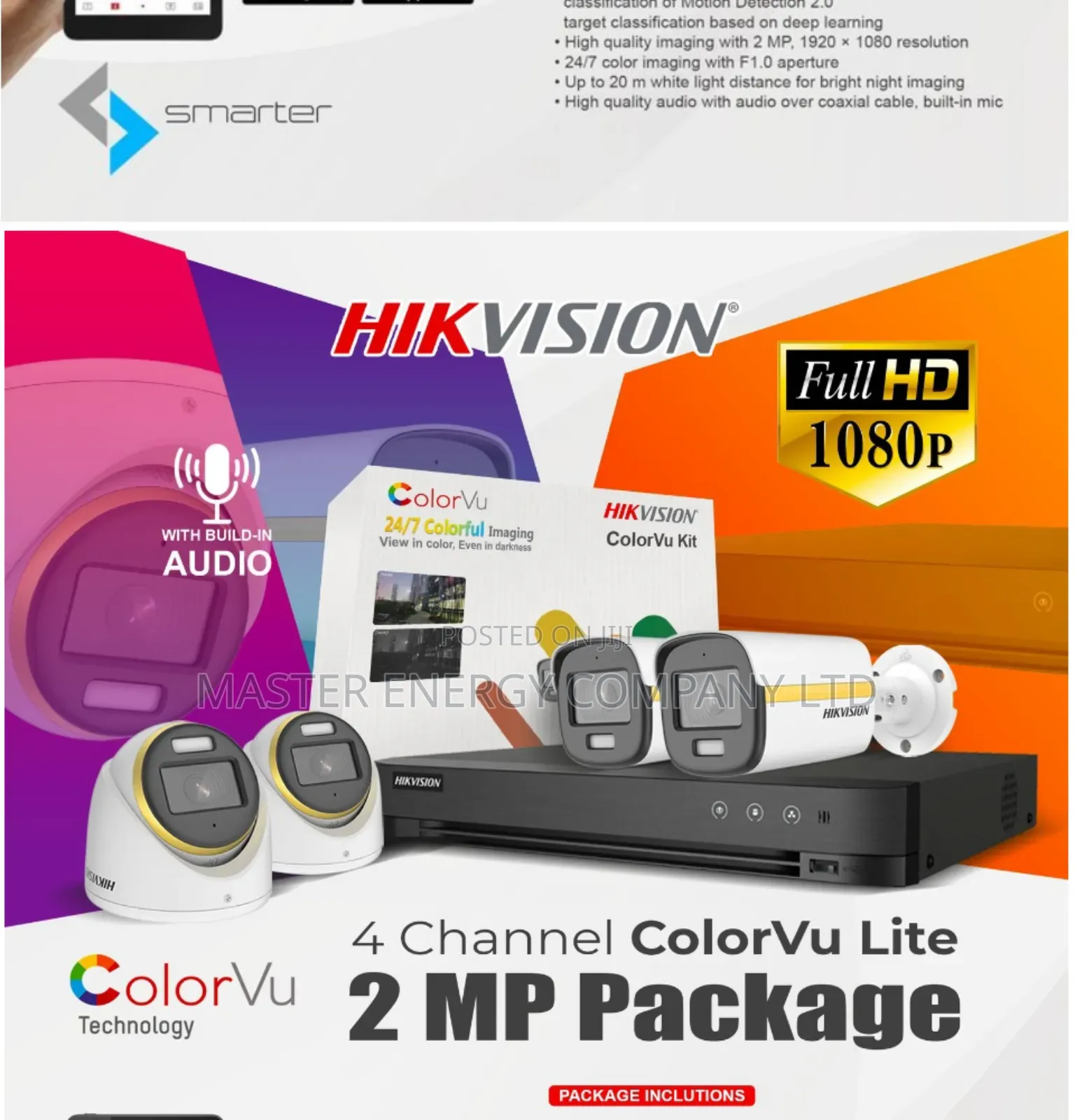 4 Cameras System Full Kit 2mp Colorvu Basaf