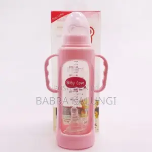 280ml Milk Glass Baby Feeding Bottle – Pink