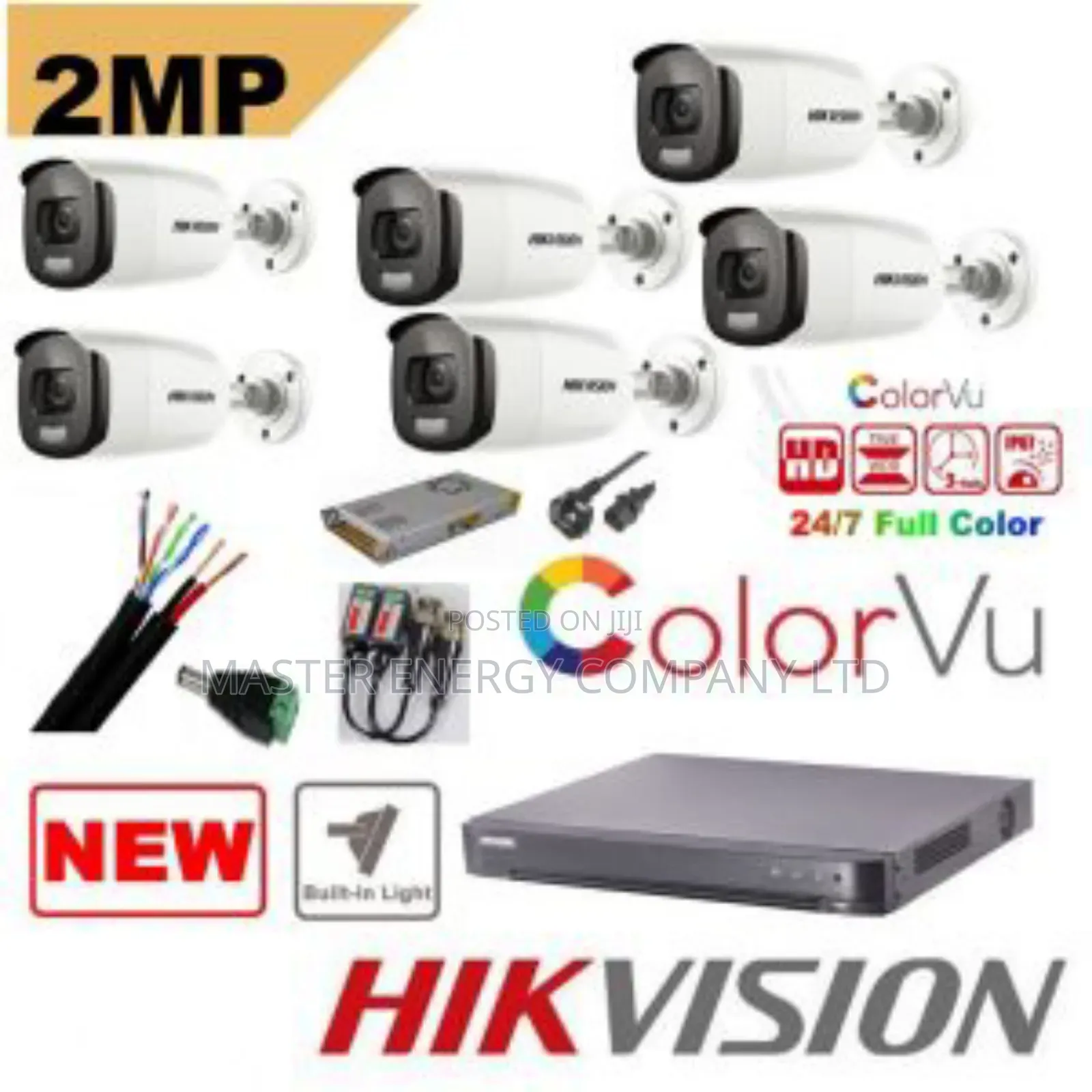 8 Cameras System 2mp Full Kit Colorvu Nuhu