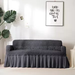 Grey Bubble Lattice Sofa Covers With Skirt