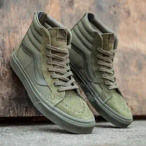 Original Army Green High Top Vintage Vans Off the Wall