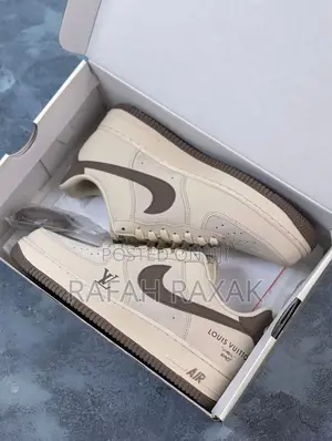 Original Beige Brown Nike Air Force 1 Low X LV by Virgil