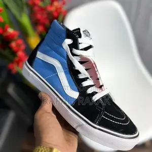 Original Black/Blue High Top Vintage Vans Off the Wall