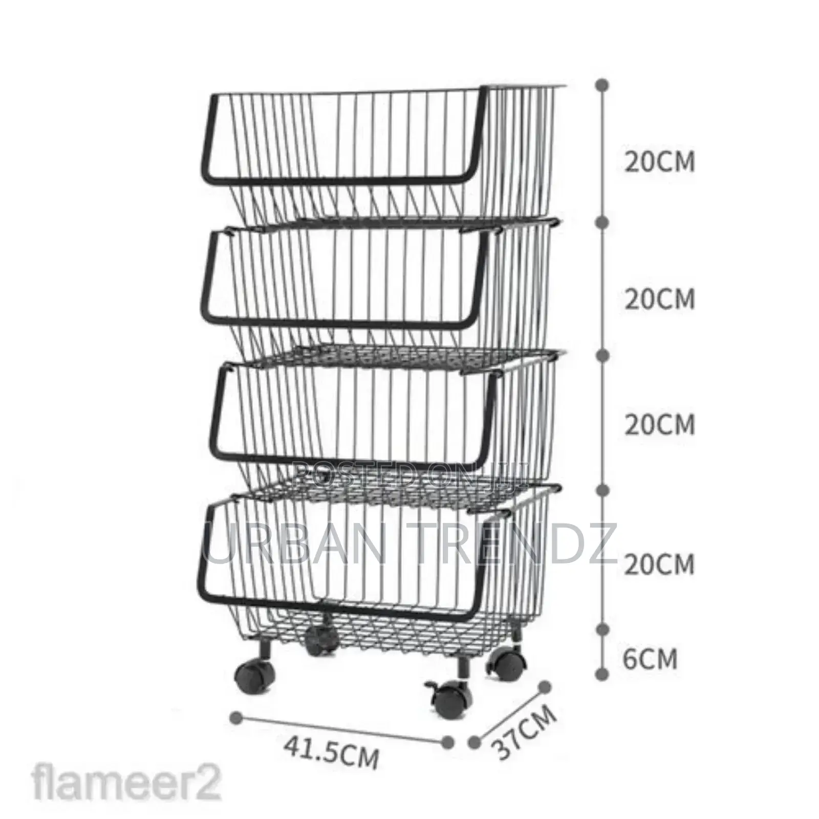 Metallic Pantry Storage Bin Rack Organizer Trolley