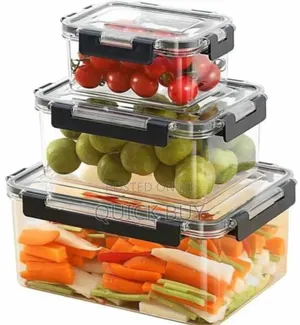 Elegant Acrylic Transparent Storage Fridge Container 3pcs