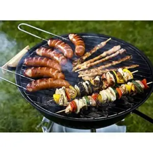 Portable Metal Kettle Trolley Barbecue Wood Charcoal Grill