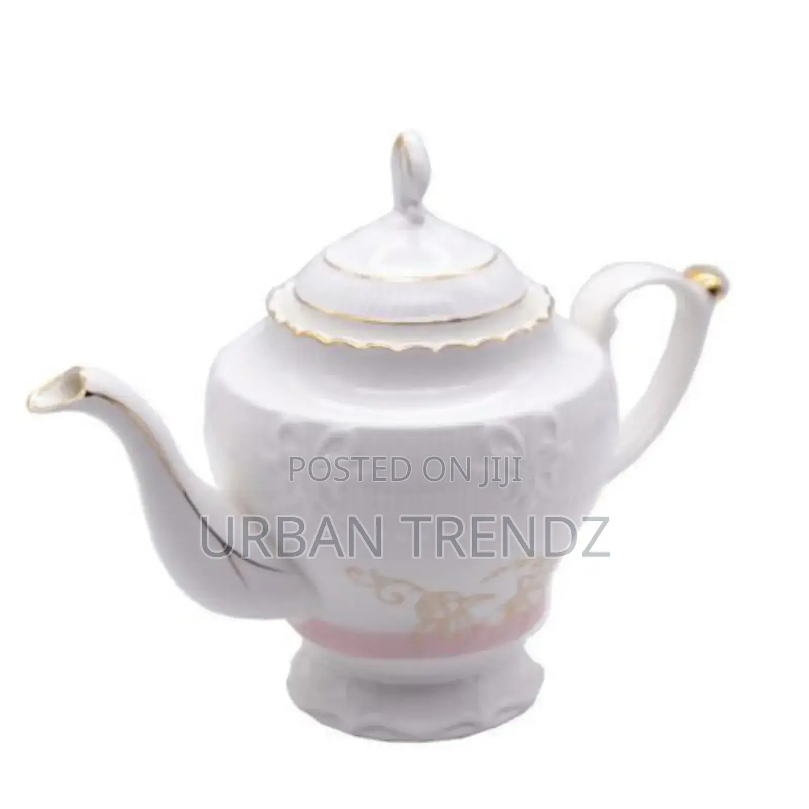 Other Gold Self Designed Ceramic Teapot, 1litre - White
