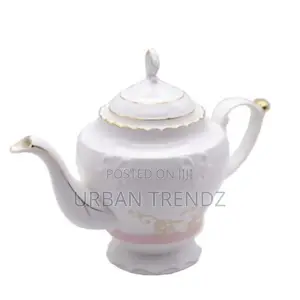 Other Gold Self Designed Ceramic Teapot, 1litre - White