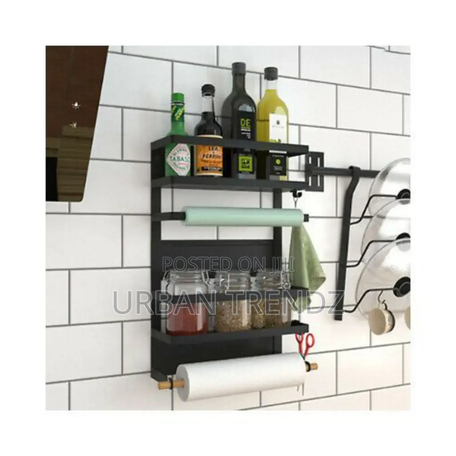 Magnetic Fridge Side Shelf Storage Spice Rack Hanger