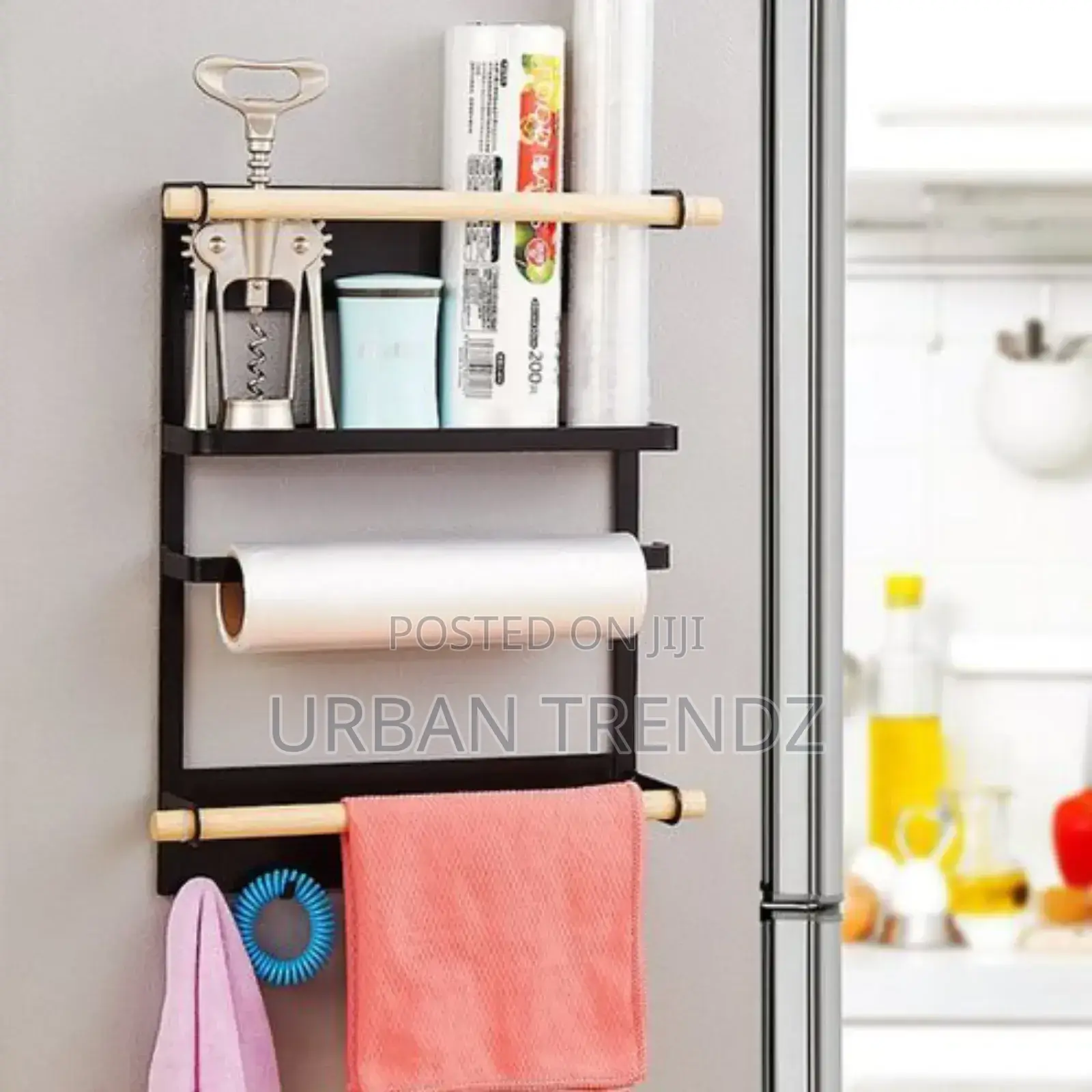 Magnetic Fridge Side Shelf Storage Spice Rack Hanger