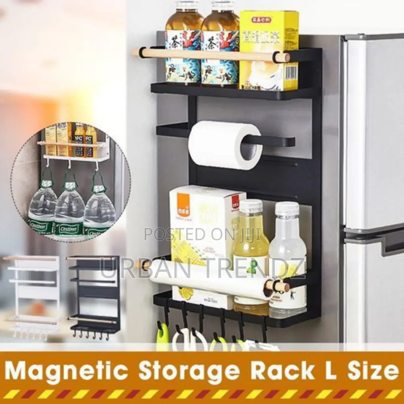 Magnetic Fridge Side Shelf Storage Spice Rack Hanger