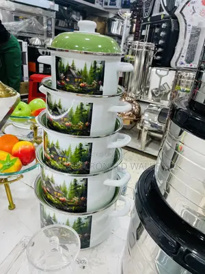 10pc Set of Enamel Serving Dishes / Pots