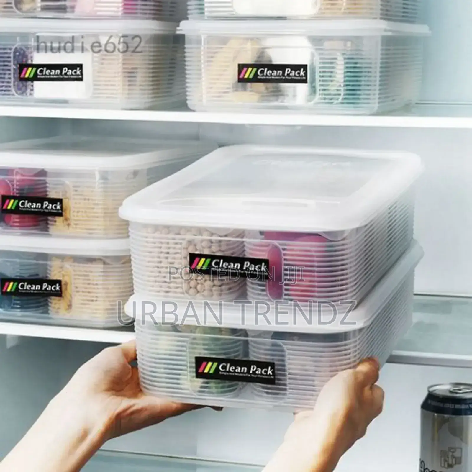 Food Storage Containr With 6 Removable Tin Fridge Organizer
