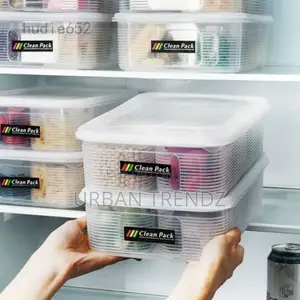Food Storage Containr With 6 Removable Tin Fridge Organizer