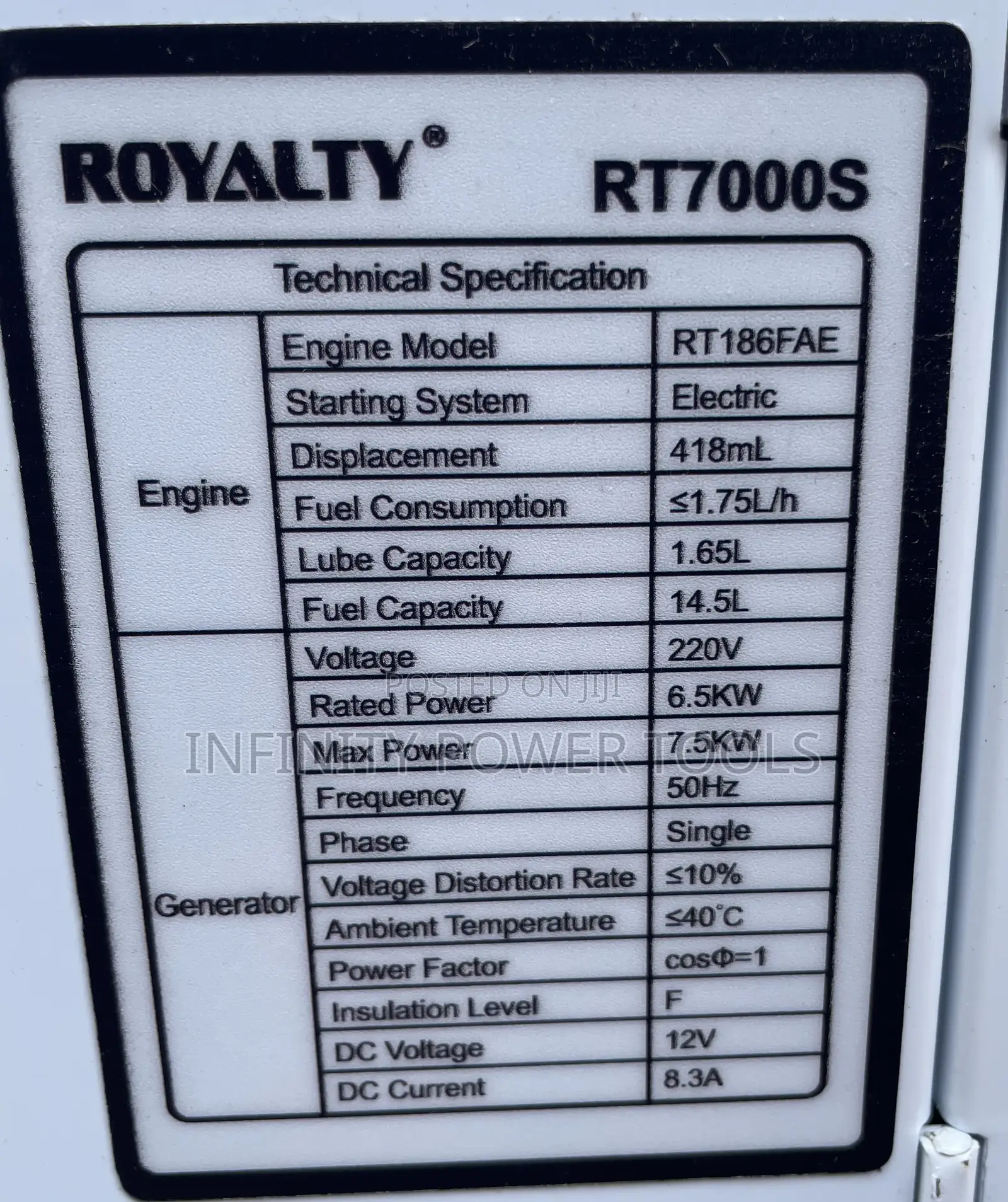 Diesel Generator Royalty RT7000S