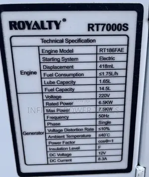Diesel Generator Royalty RT7000S